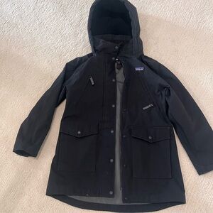 Patagonia Kids Black Hooded Puffer Coat